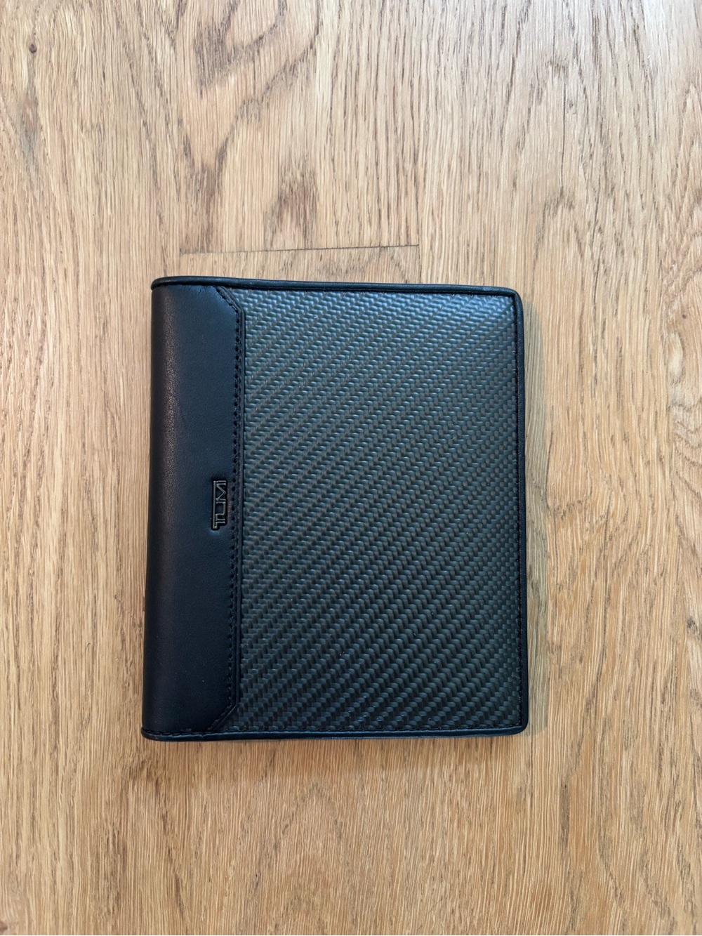 Tumi Black Textured Leather Travel Wallet